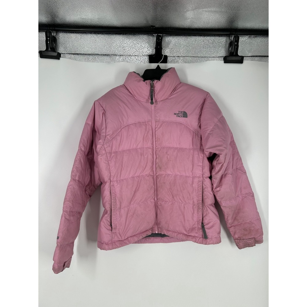 The North Face 700 Down Puffer Jacket Womens Medium Pink Insulated Full Zip‎ Up
